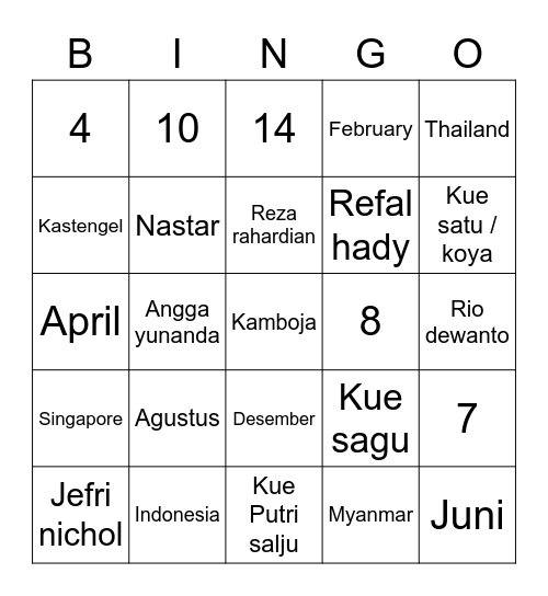 Alyanara Bingo Card