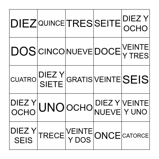 Loteria #1 Bingo Card