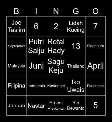 Hilman Bingo Card