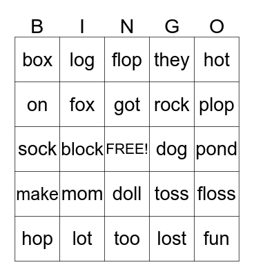 Unit 1.4 Sight Word Bingo Card