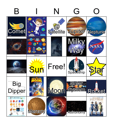 Astronomy Bingo Card