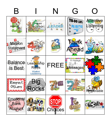 LEADER IN ME Bingo Card