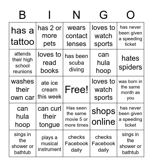 Who in the office? Bingo Card