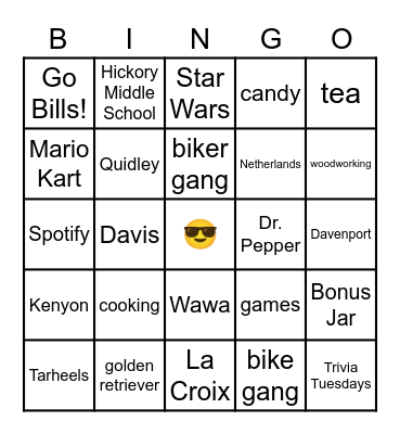 RAPTORS Bingo Card