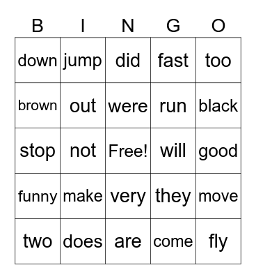 Wonders Unit 1 Bingo Card
