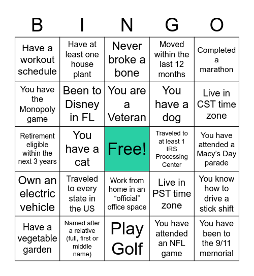 Engagement & Retention Bingo Card