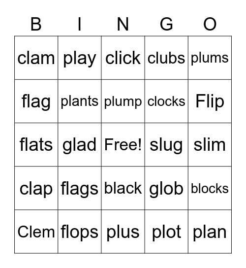 l blends Bingo Card