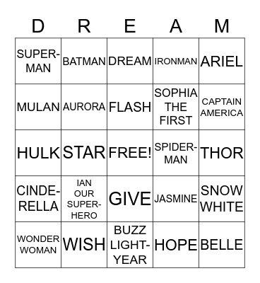 MAKE A WISH BINGO Card