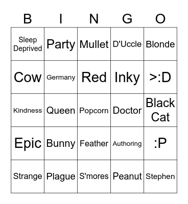 Peanut's Bingo! >:D Bingo Card