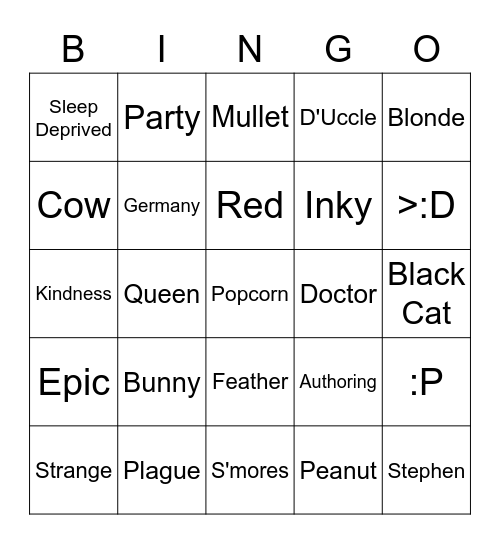 Peanut's Bingo! >:D Bingo Card