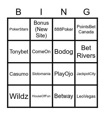 Popup Casino Websites 2022 Bingo Card