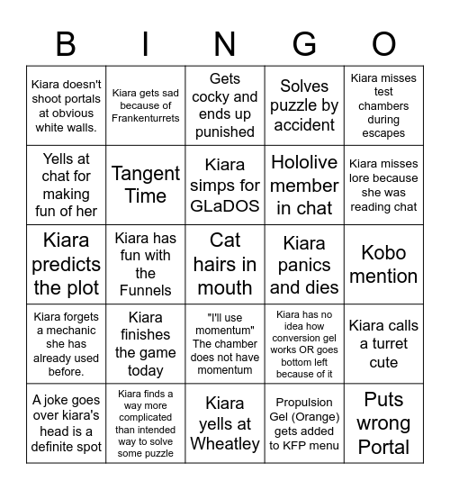 Kiara and the mystery of the phoenix brain Bingo Card