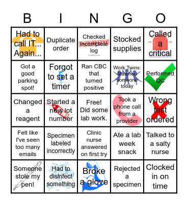 Lab Week Bingo Card