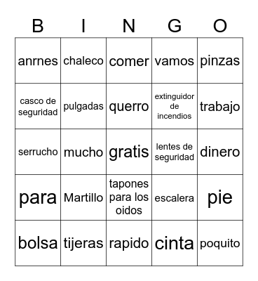Herramientas Bingo Card