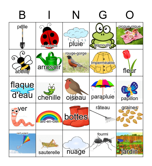 Printemps Bingo Card