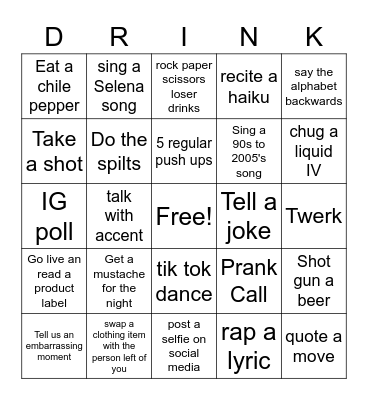 Cristina's Mingle Bingo Card