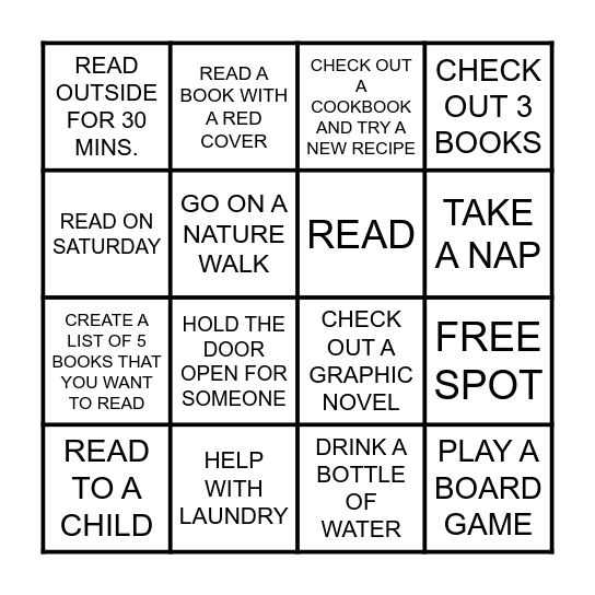 TEEN BINGO Card