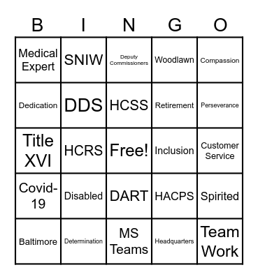 EET Region IV Bingo Card