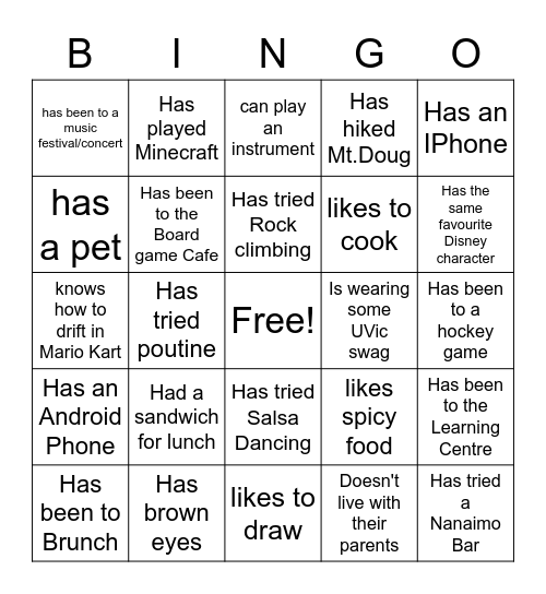 ELC Bingo Card