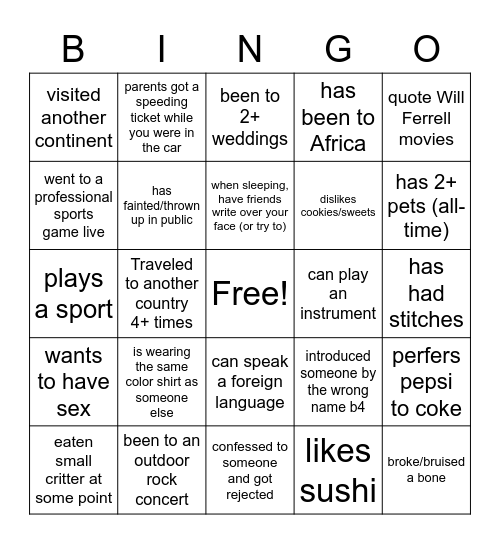 Haha Bingo Card