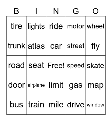 Level 2: Word Bingo #3 Bingo Card