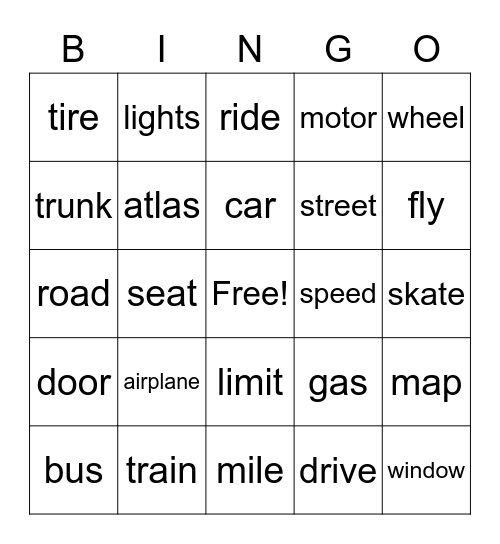 Level 2: Word Bingo #3 Bingo Card