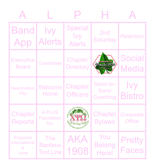 "Building A P.I.N.K. Bridge To A Successful Membership" Bingo Card