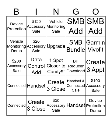 Candy Cakes Bingo Card