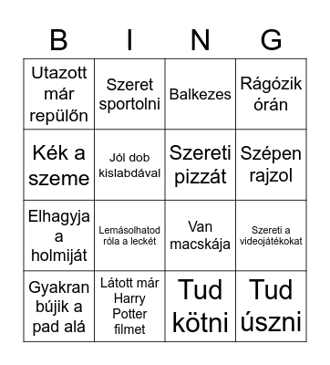 Keress valakit, aki... Bingo Card