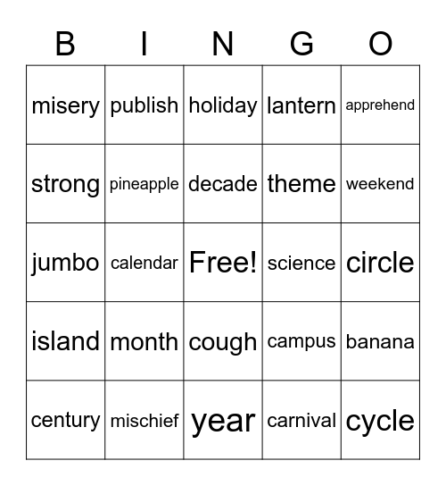 Level 3 Bingo #4 Bingo Card