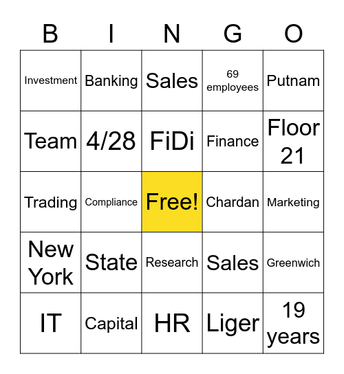 Chardan Bingo Card