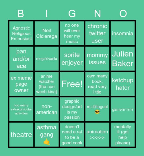 Kabeer Bingo Card