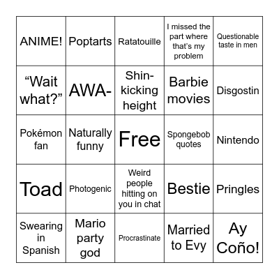 Salt Bingo Card