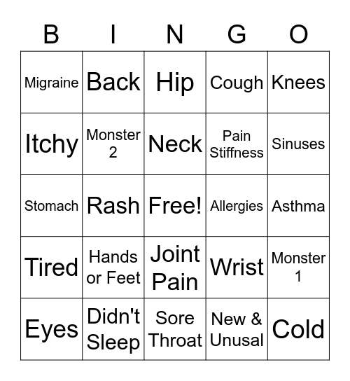 Donna Bingo Card