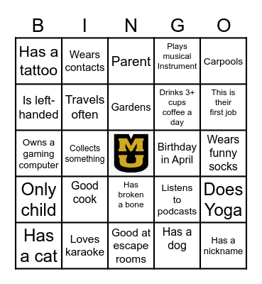 Ice Breaker Bingo Card