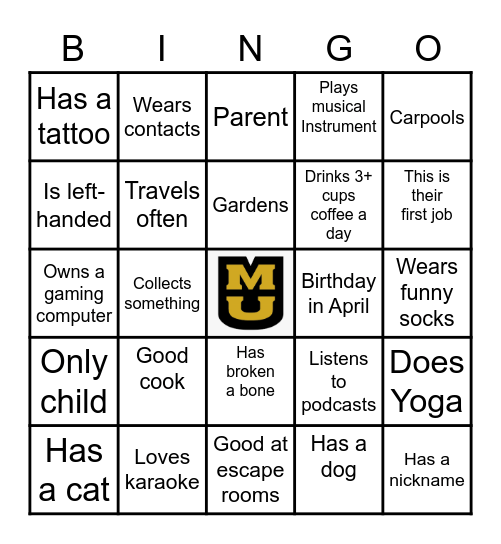 Ice Breaker Bingo Card