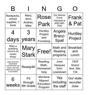 Bingo Card