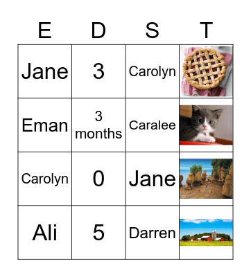 Team Celebration Bingo Card