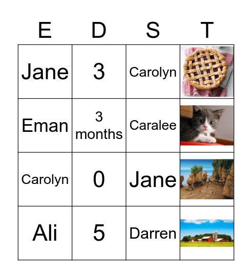 Team Celebration Bingo Card