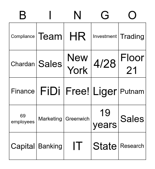 Chardan Bingo Card