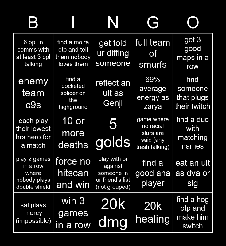 eve's bussy bingo Card