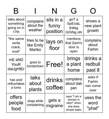 madison's bingo Card