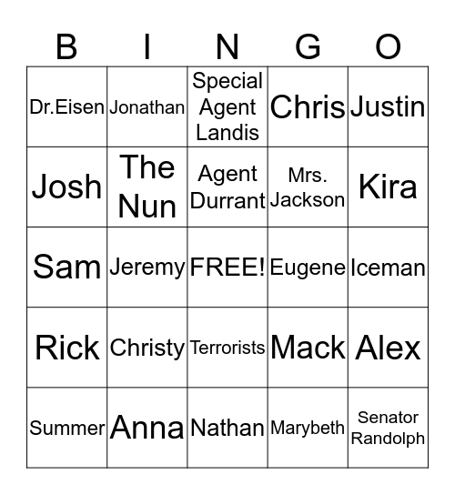 Watched by Cindy.M.Hogan Bingo Card