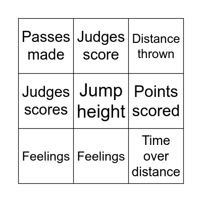 Objective or Subjective? Bingo Card