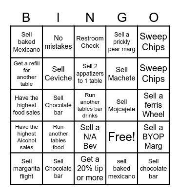 Server Bingo Card