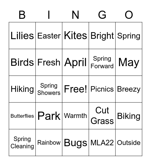 Spring with MLA! Bingo Card