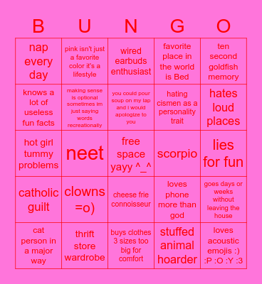 jenny bingo ^_^ Bingo Card
