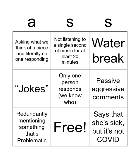 Bingo for our favorite class with our favorite teacher Bingo Card