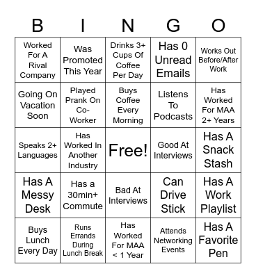APM Icebreaker Bingo Card