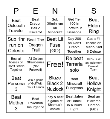 Summer Bingo Card